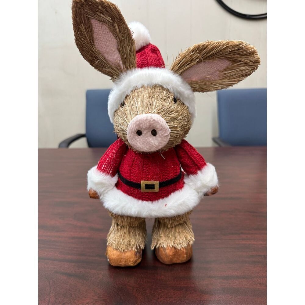 NWT Red Shed Santa Pig Tabletop Decor